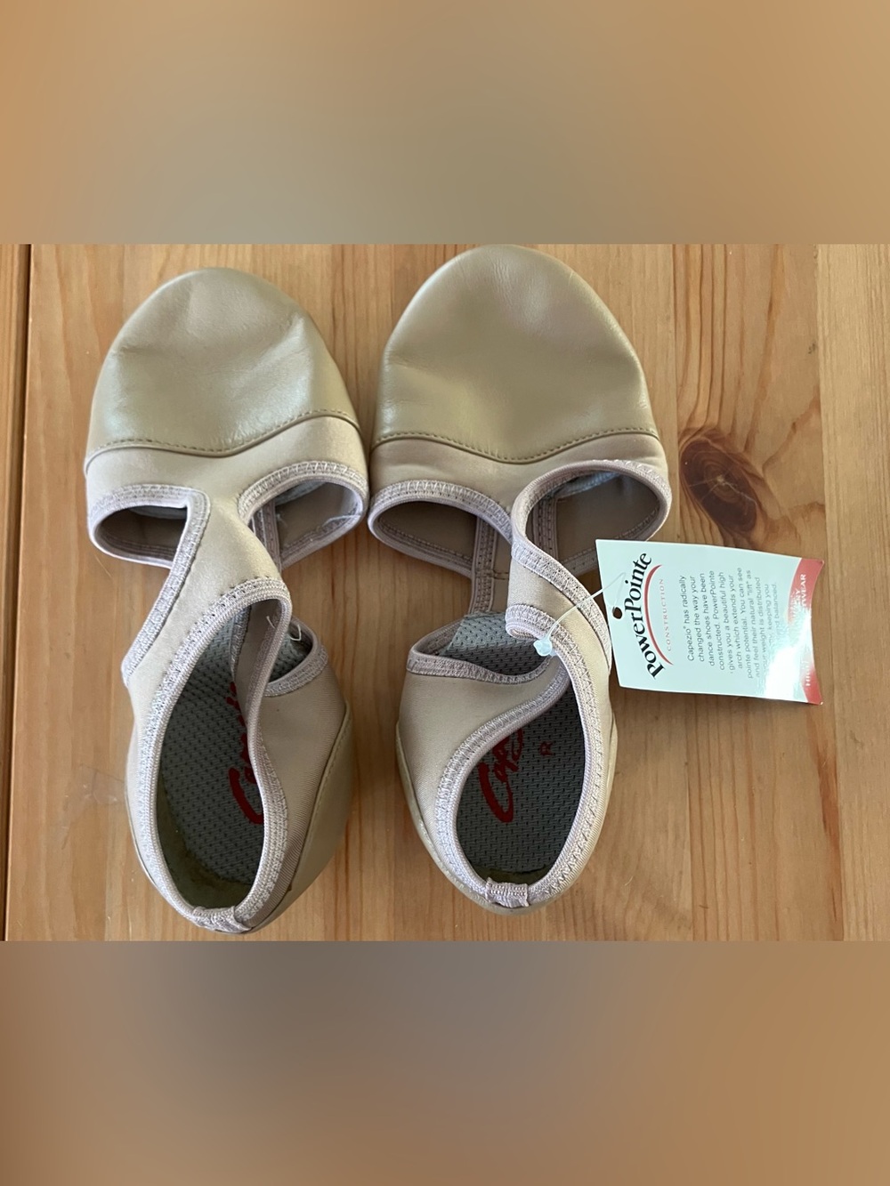 NEW Capezio Power Pointe Genuine Leather Beige High Arch Ballet Size 7M